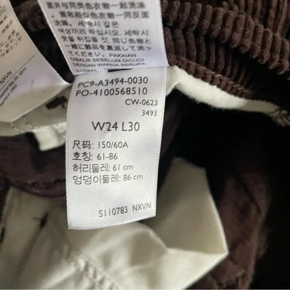 Levi's Baggy Dad Corduroy Pants Dark Brown Size 24 Premium - Picture 10 of 15
